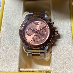 Invicta silver and rose gold watch